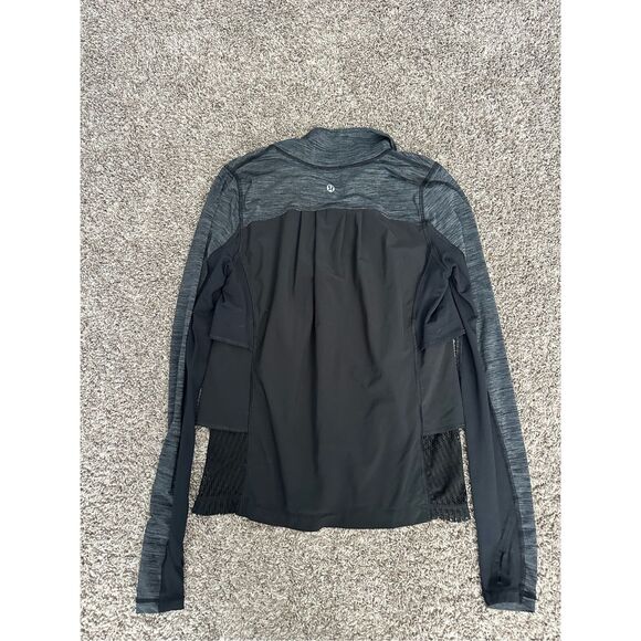 Lululemon Sun Runner Hybrid Half Zip Pullover Black 6 Ruffle Quick Dry Running - Picture 4 of 11